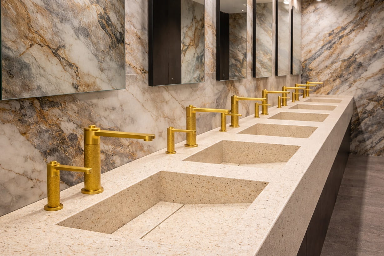 Gold restroom